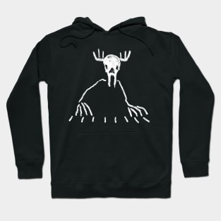 Creature in a deer skull playing the piano Hoodie